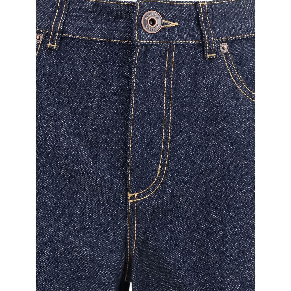 Blue Cotton Straight-Leg Jeans Pants Alexander McQueen