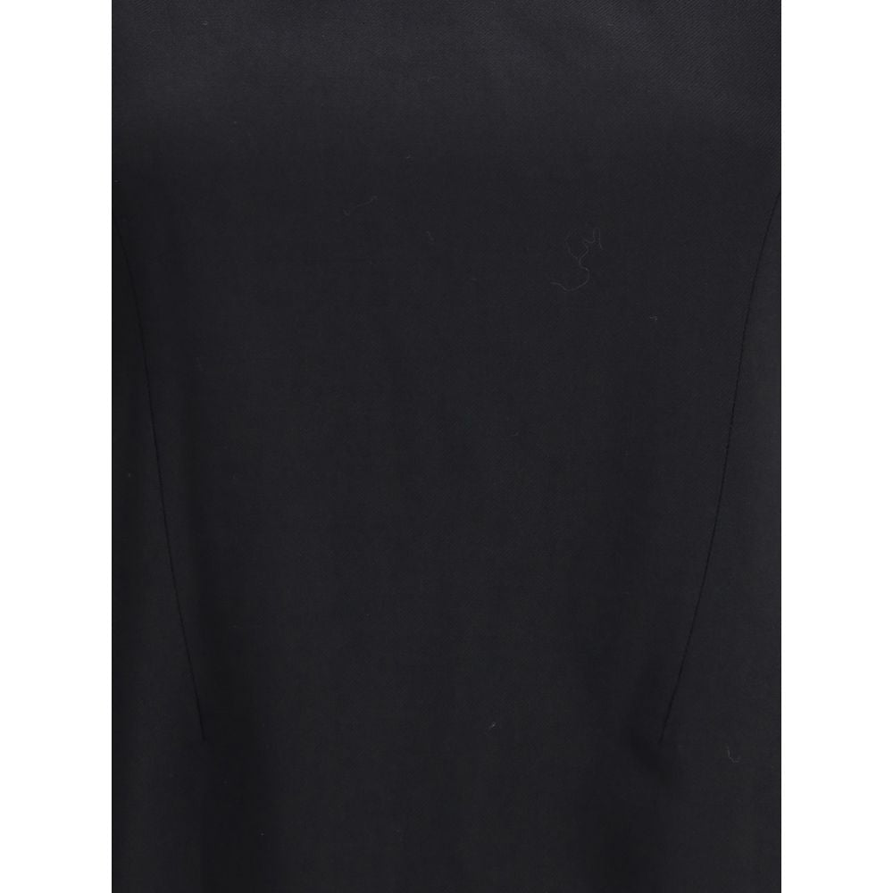 Black Wool Casual Dress Alexander McQueen