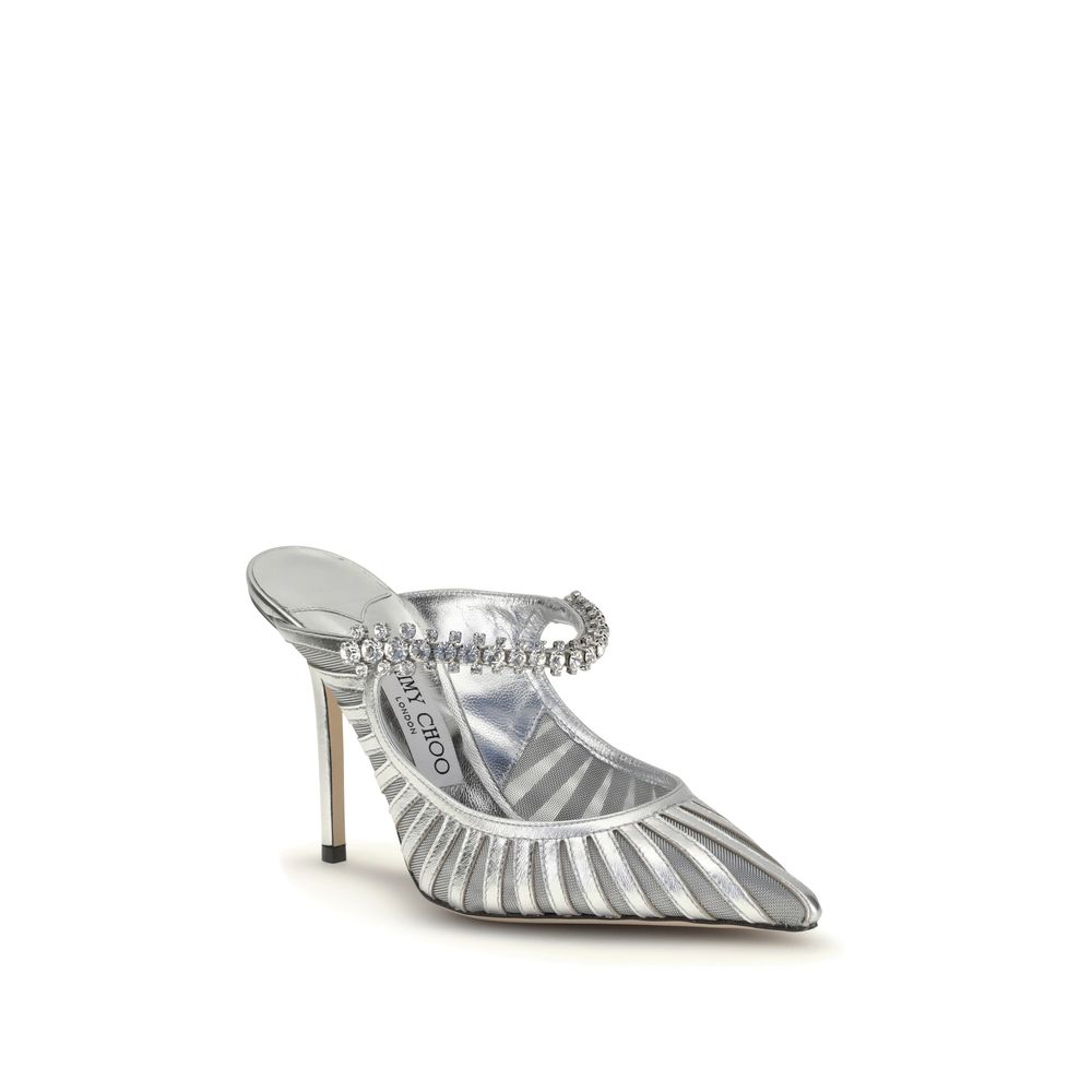Silver Leather High Heel Pumps Shoes Jimmy Choo