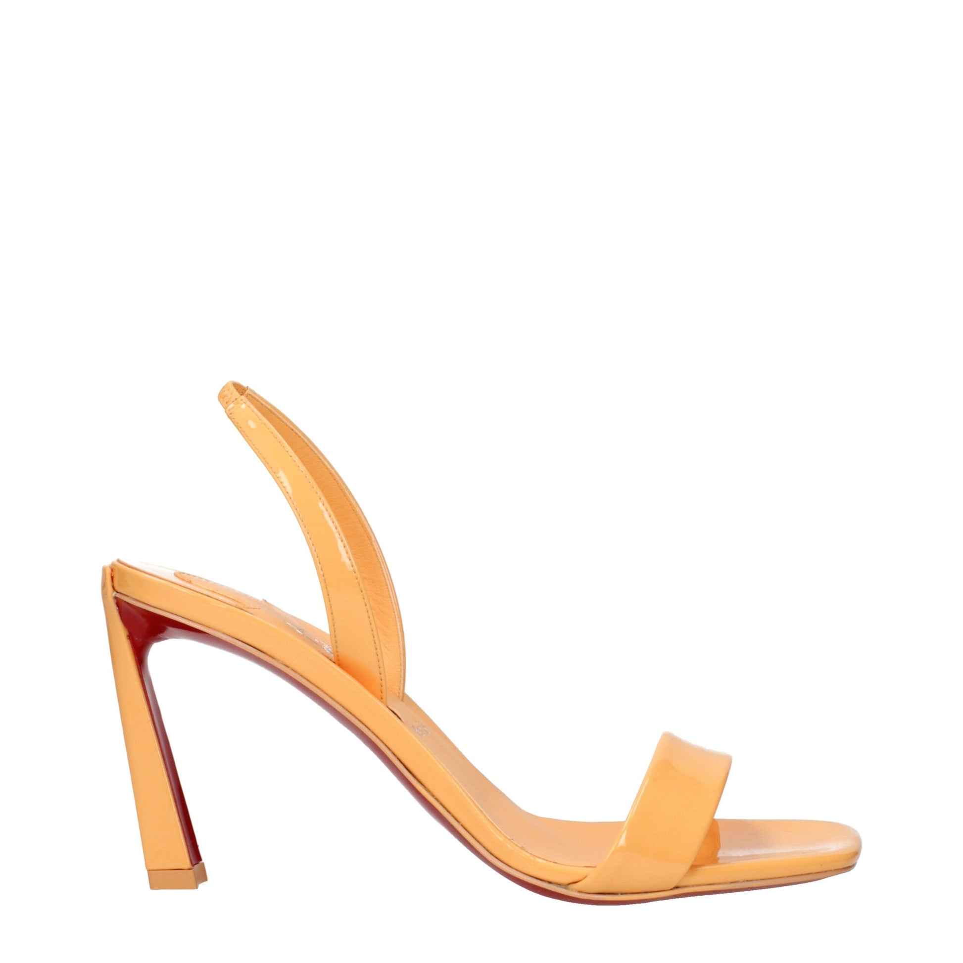 Orange Leather Stiletto Heel Sandals Shoes Christian Louboutin