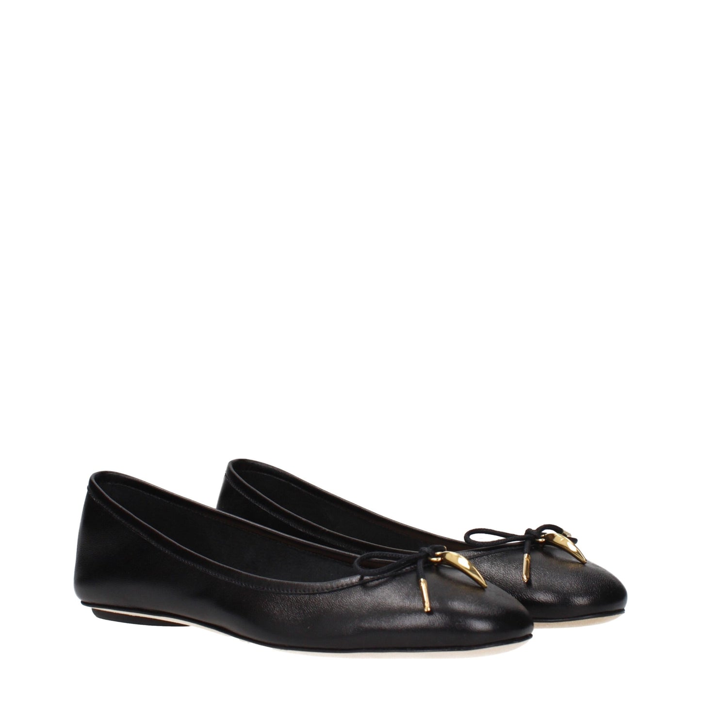 Black Leather Ballet Flats Shoes Chloé