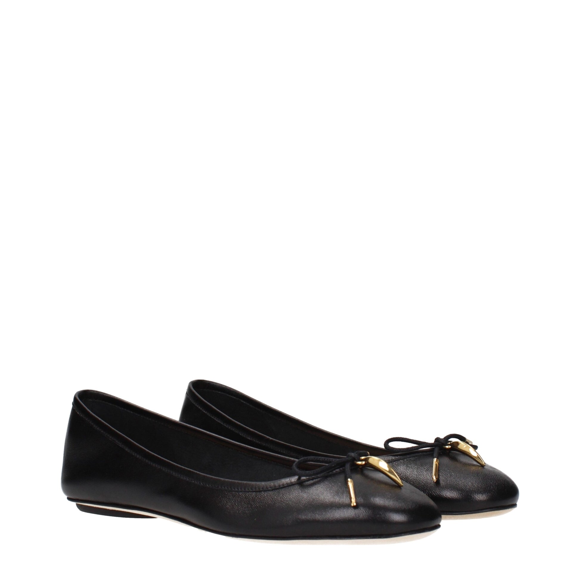 Black Leather Ballet Flats Shoes Chloé