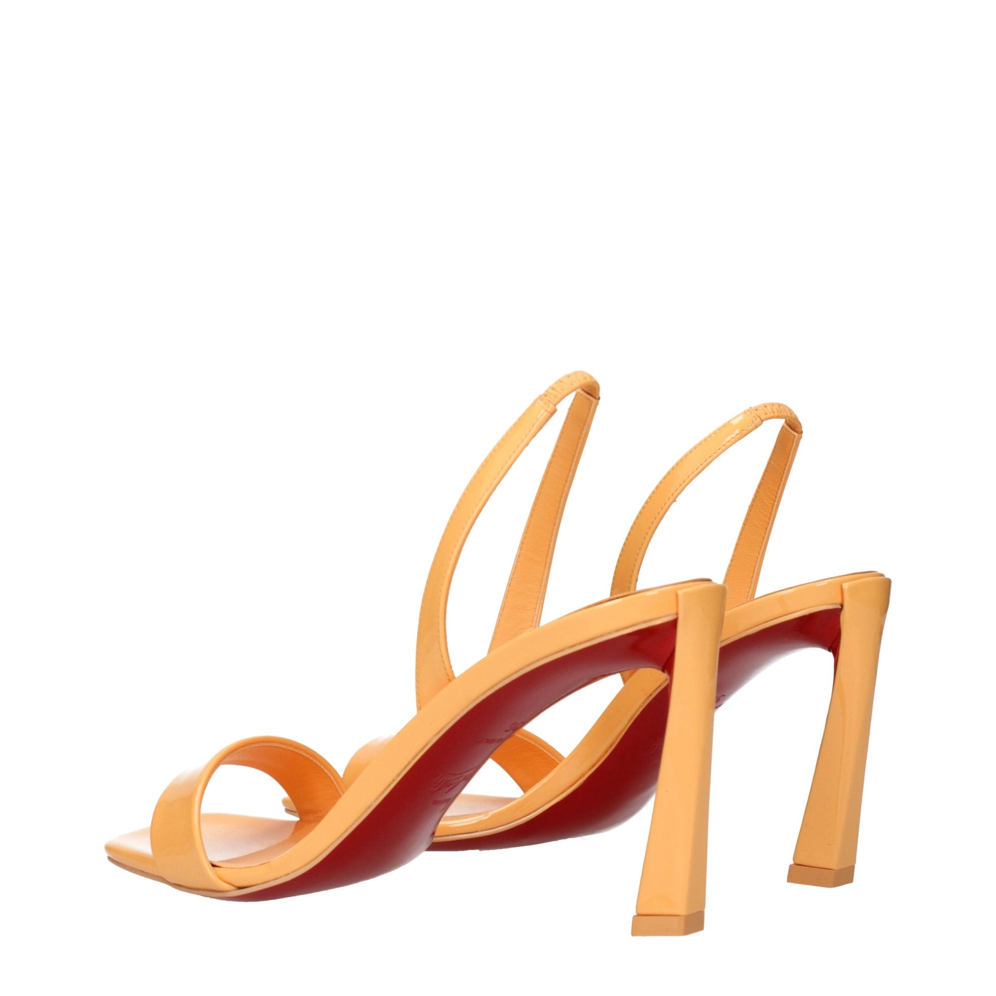 Orange Leather Stiletto Heel Sandals Shoes Christian Louboutin