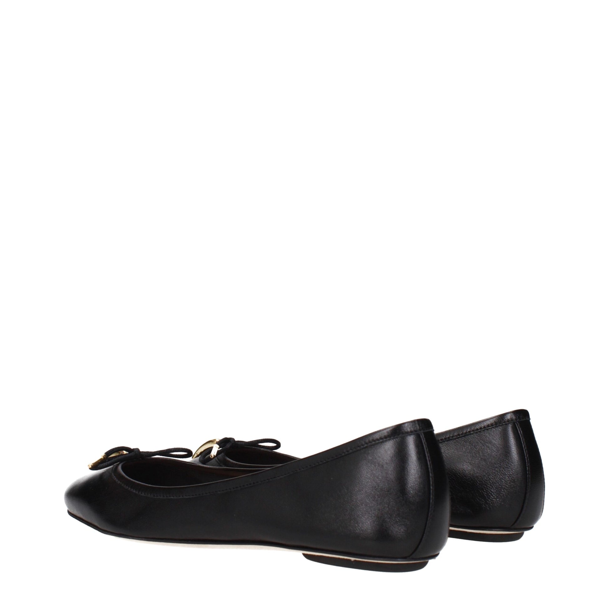 Black Leather Ballet Flats Shoes Chloé