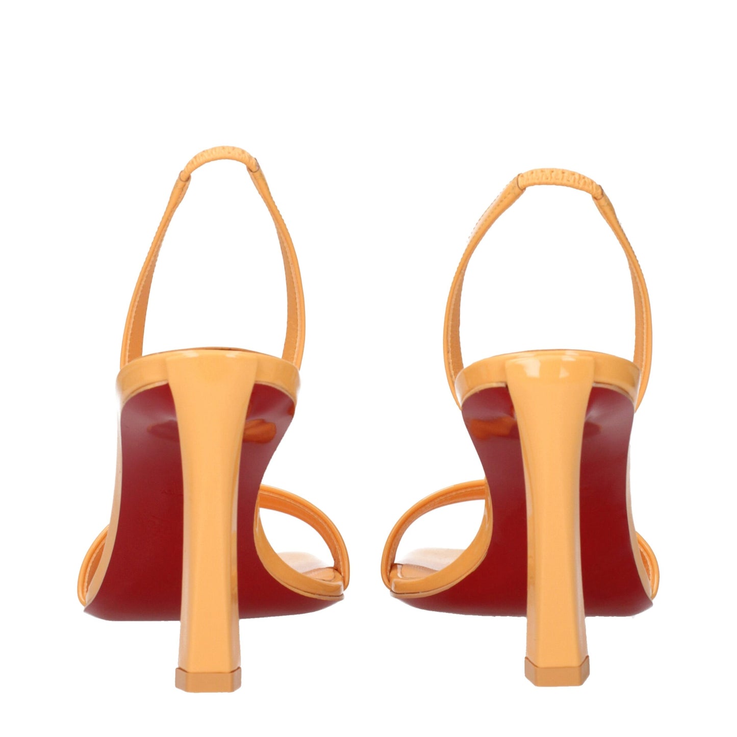 Orange Leather Stiletto Heel Sandals Shoes Christian Louboutin