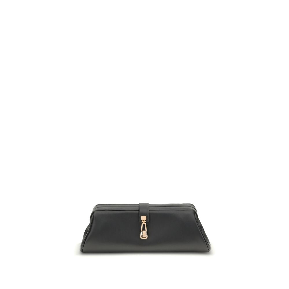 Black Calf Leather Bos Taurus Clutch Bag Bags Gabriela Hearst
