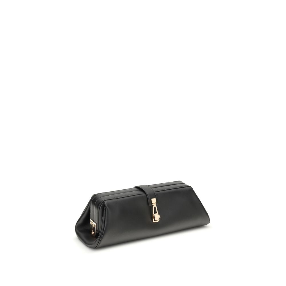Black Calf Leather Bos Taurus Clutch Bag Bags Gabriela Hearst