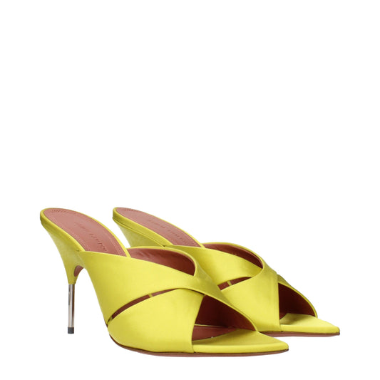 Green Satin Stiletto Heel Sandals Shoes Amina Muaddi