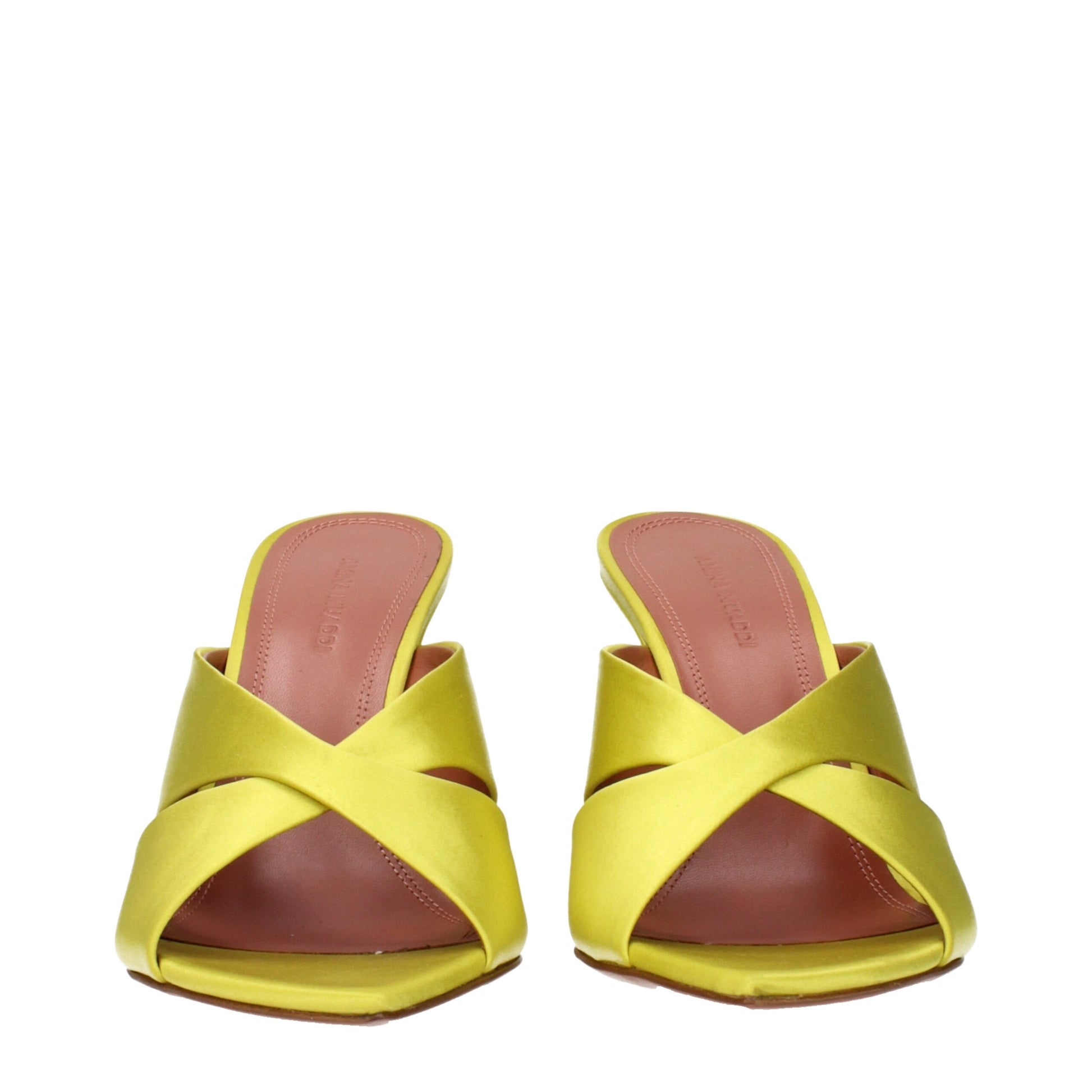 Green Satin Stiletto Heel Sandals Shoes Amina Muaddi