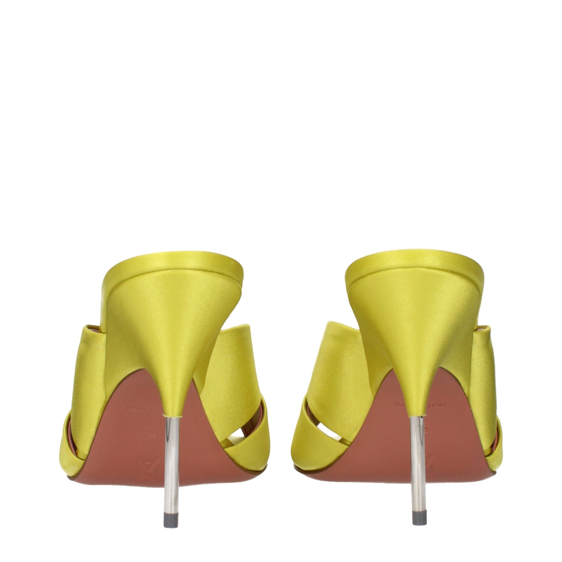 Green Satin Stiletto Heel Sandals Shoes Amina Muaddi