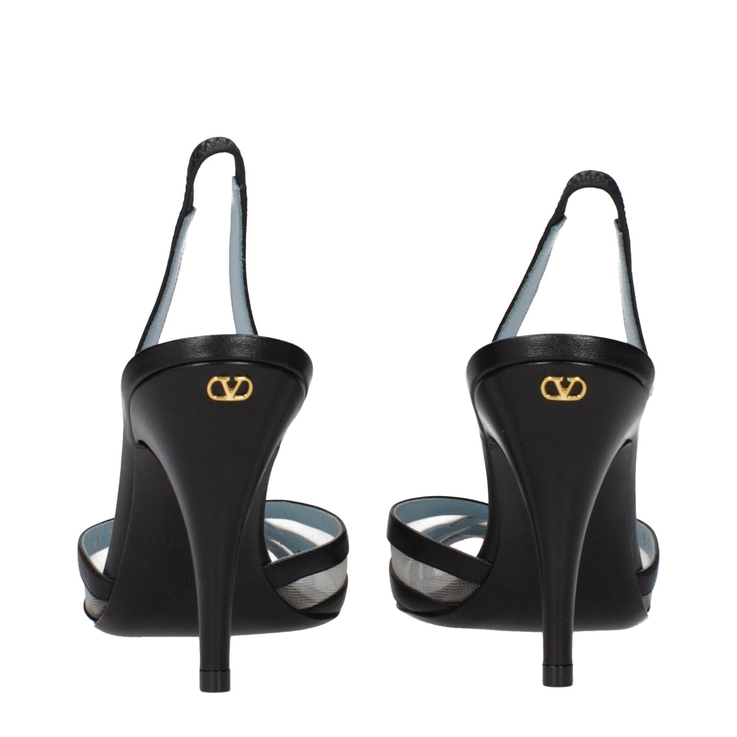 Black Leather High Heel Pumps Shoes Valentino Garavani