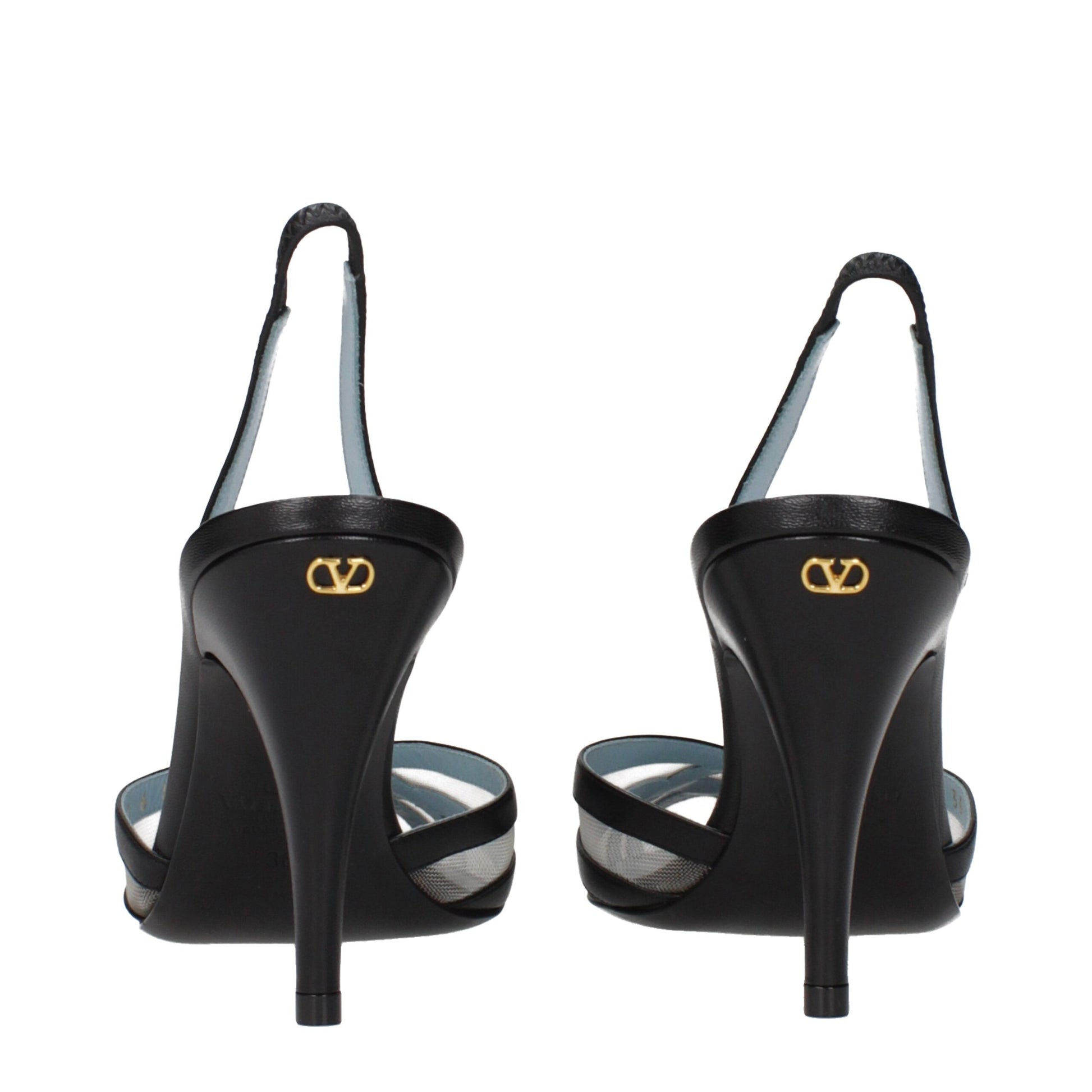 Black Leather High Heel Pumps Shoes Valentino Garavani