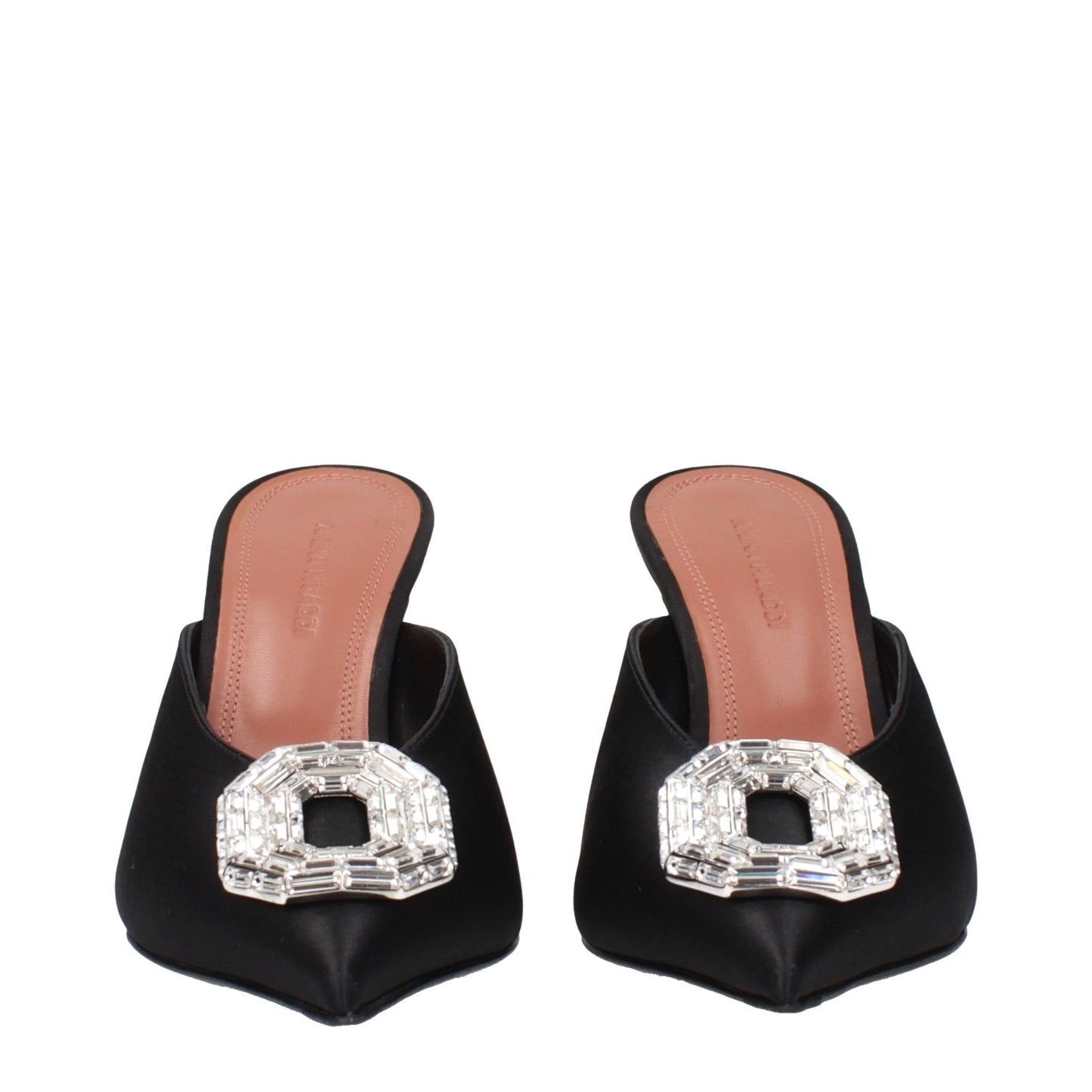 Black Satin High Heel Pumps Shoes Amina Muaddi