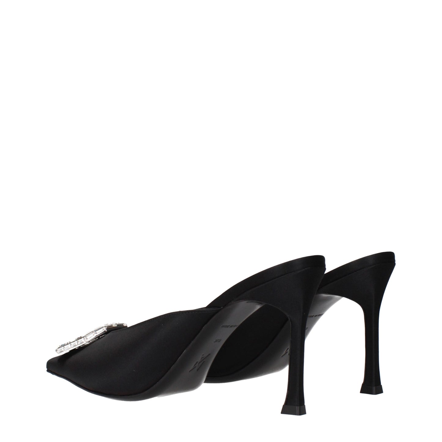 Black Satin High Heel Pumps Shoes Amina Muaddi