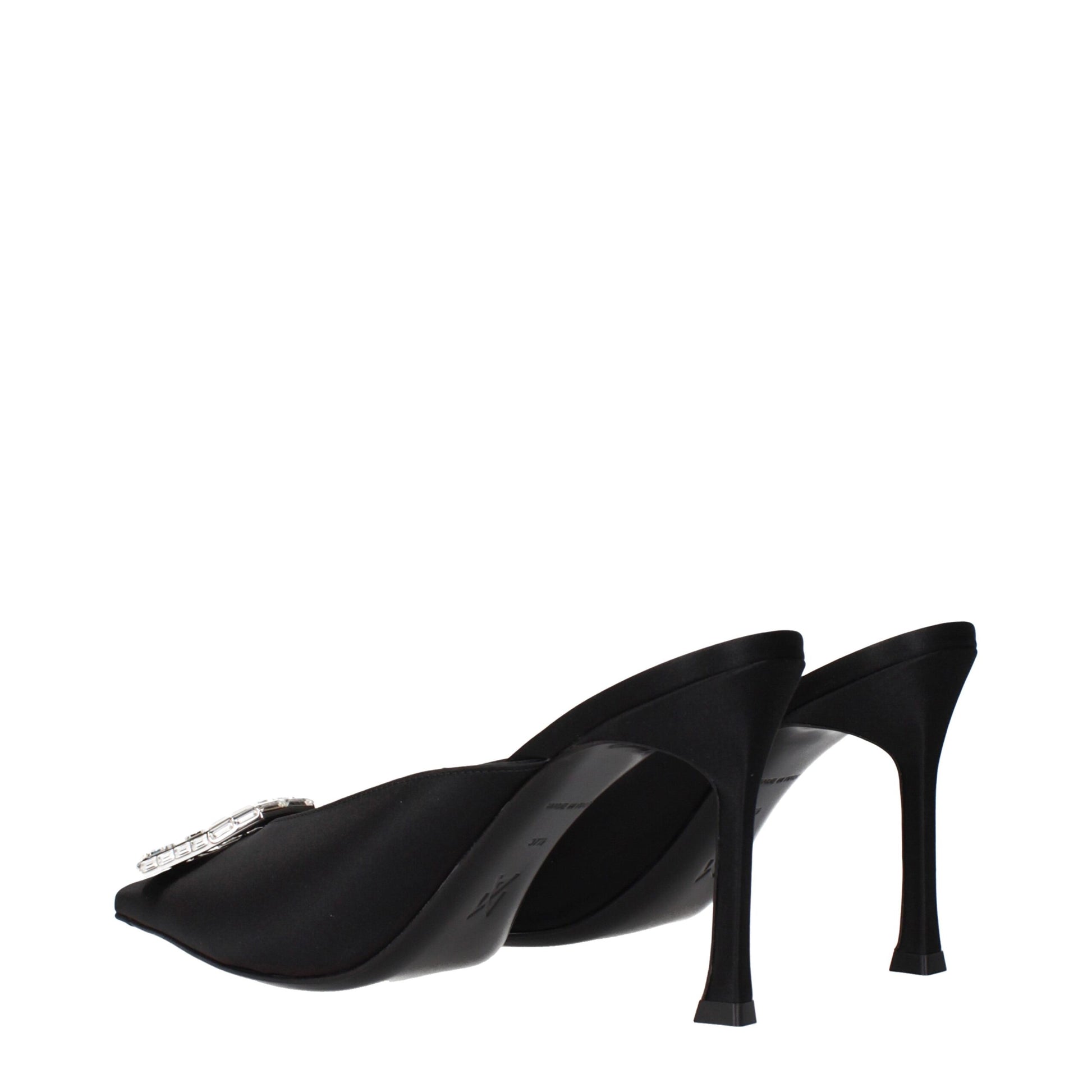 Black Satin High Heel Pumps Shoes Amina Muaddi