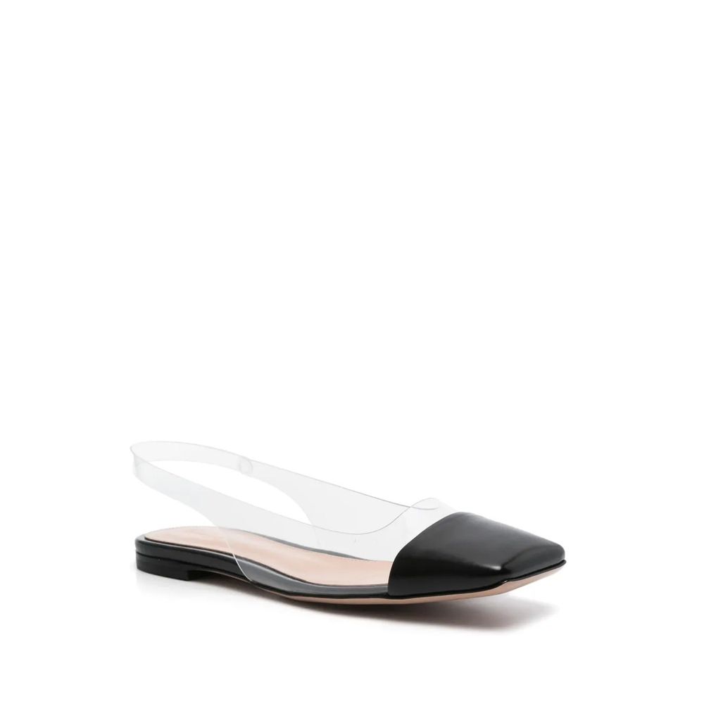 Black Plexiglass Ballet Flats Shoes Gianvito Rossi