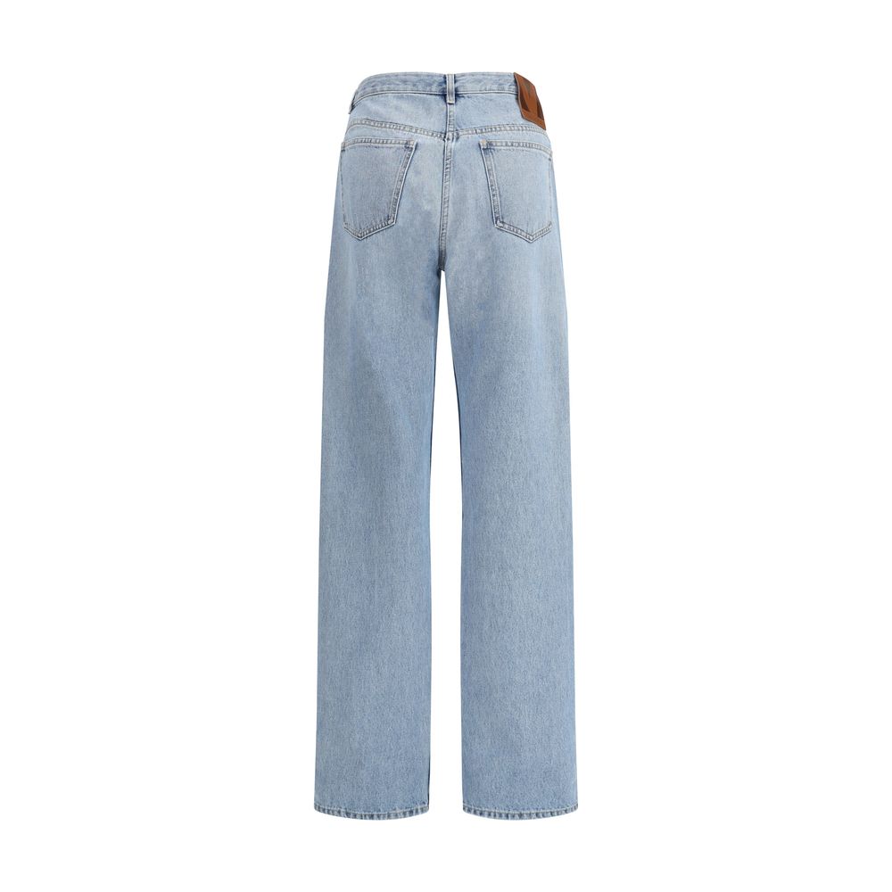 Light Blue Cotton High-Waisted Jean Pants Valentino
