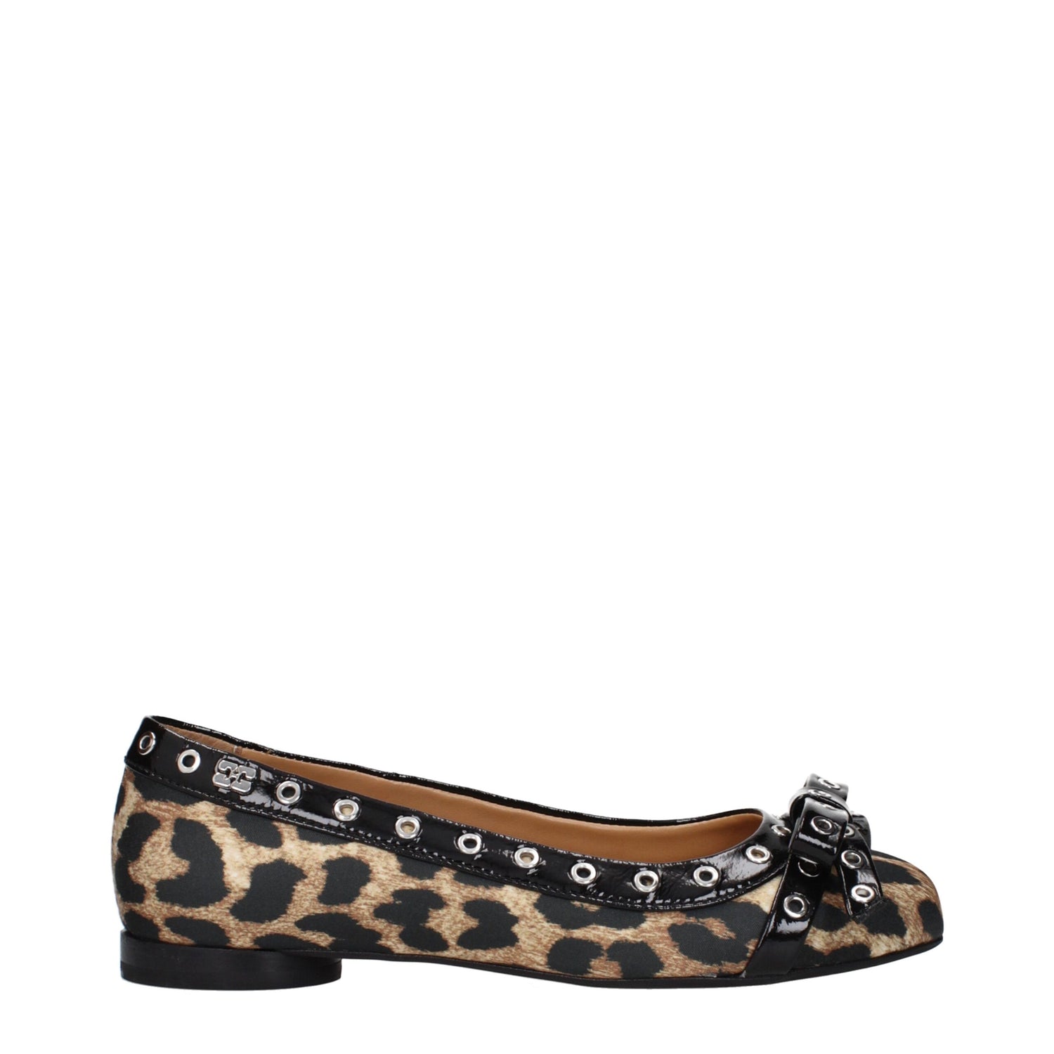 Brown Fabric Ballet Flats Shoes Ganni