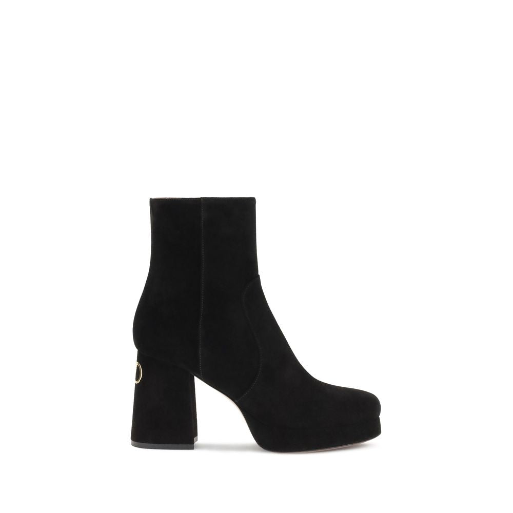 Black Calf Leather Bos Taurus Ankle Boots Shoes Valentino Garavani