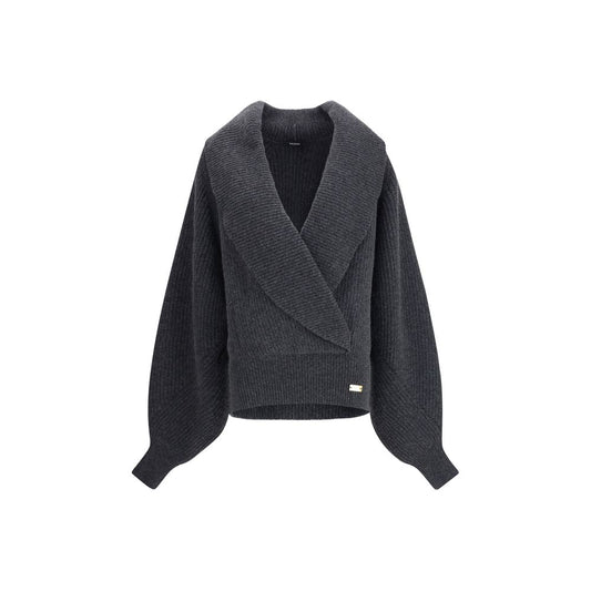 Gray Wool Sweatshirt Knitwear Balmain
