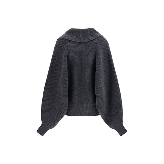 Gray Wool Sweatshirt Knitwear Balmain