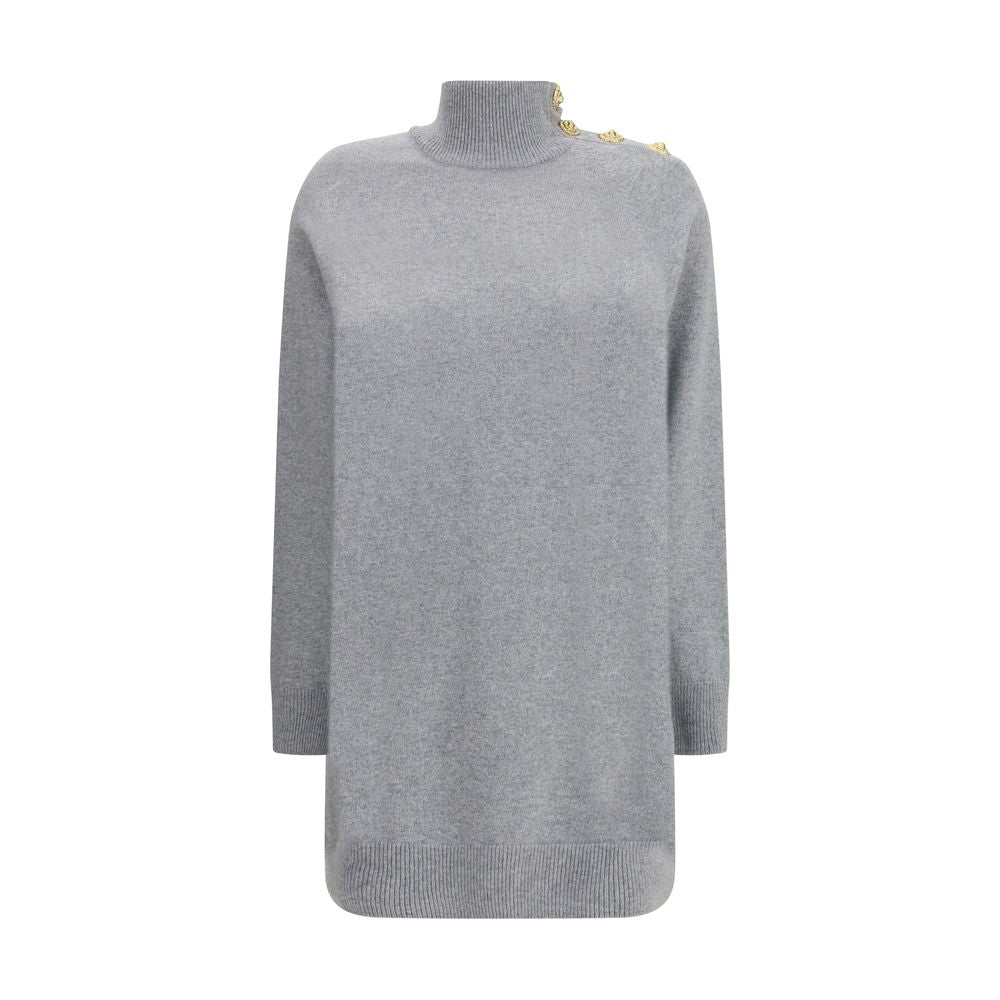 Gray Cashmere Casual Dress Dress Balmain