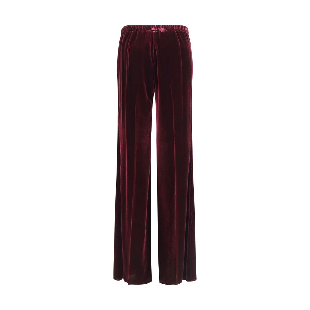 Bordeaux Viscose Flared Pants Pants Forte_Forte