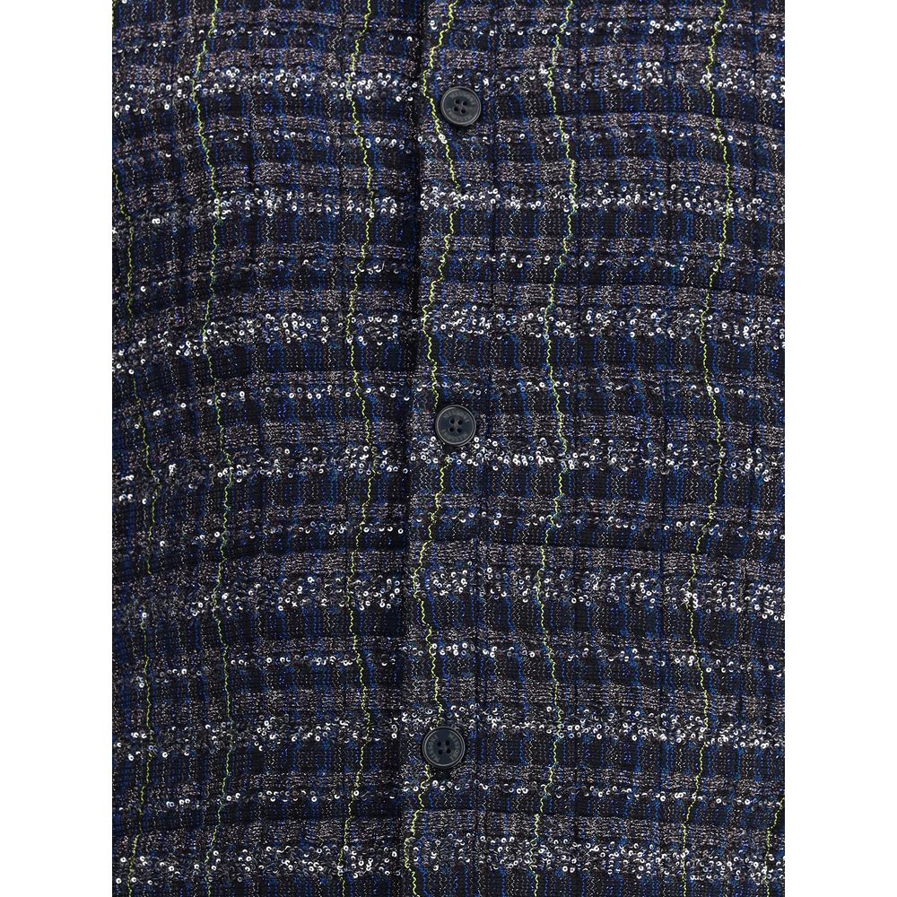 Blue Viscose Coat Coats Missoni
