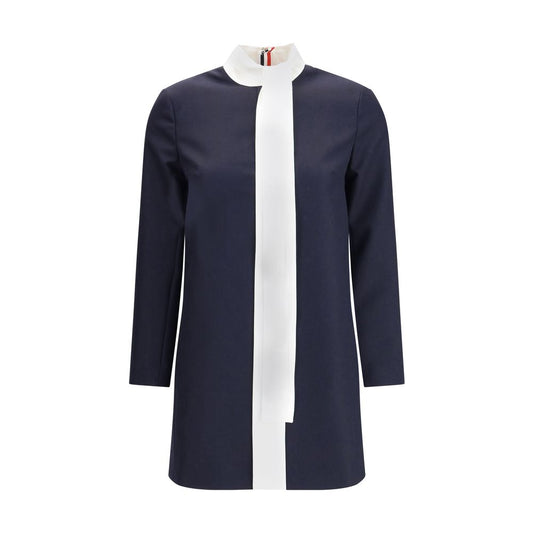 Blue Fleece Wool Casual Dress Thom Browne