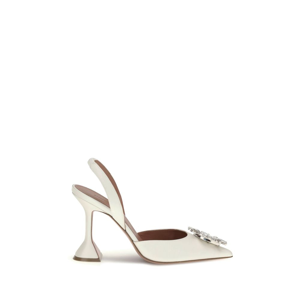 White Calf Leather Bos Taurus High Heel Pumps Amina Muaddi