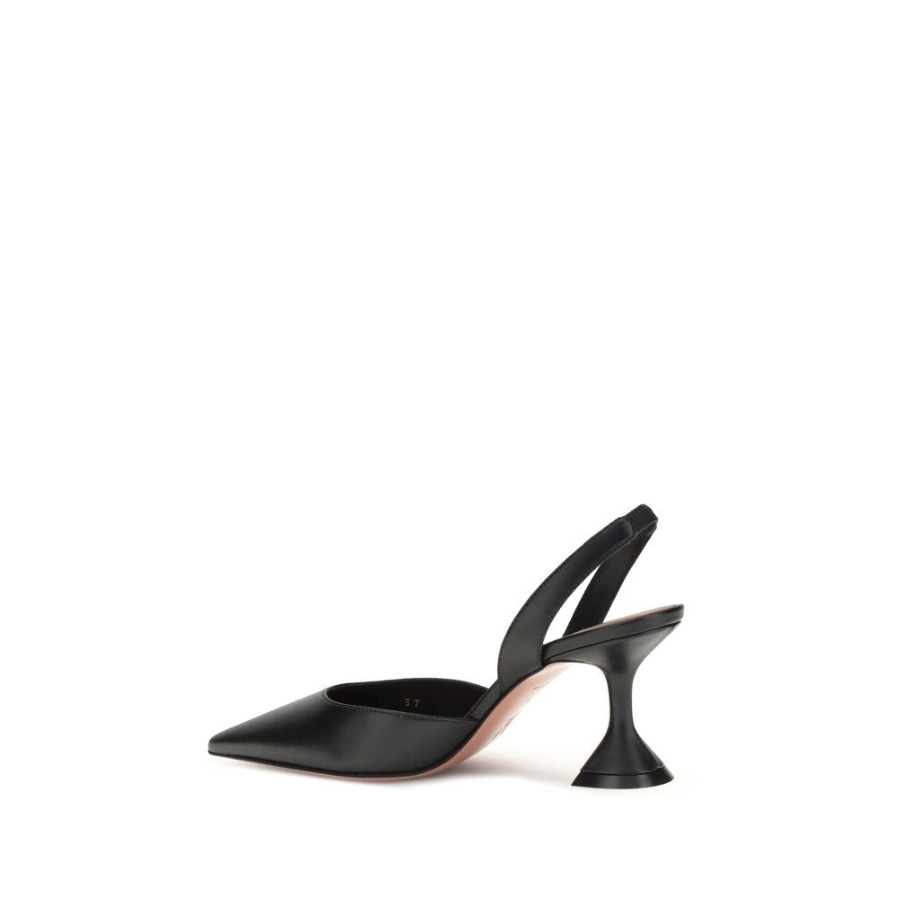 Black Calf Leather Bos Taurus Platform Pumps Shoes Amina Muaddi