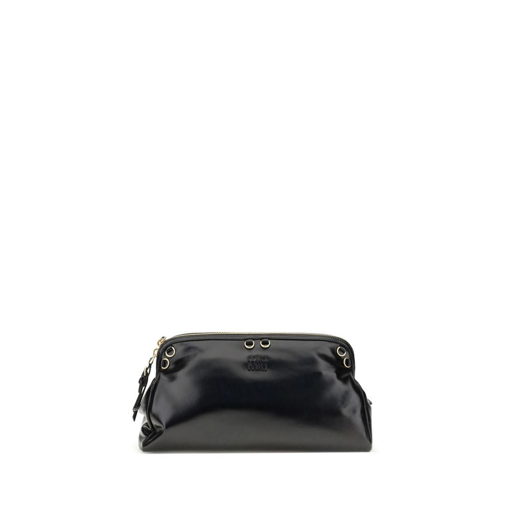 Black Calf Leather Bos Taurus Shoulder Bag Bags Miu Miu