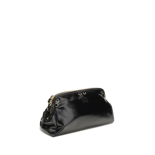 Black Calf Leather Bos Taurus Shoulder Bag Bags Miu Miu