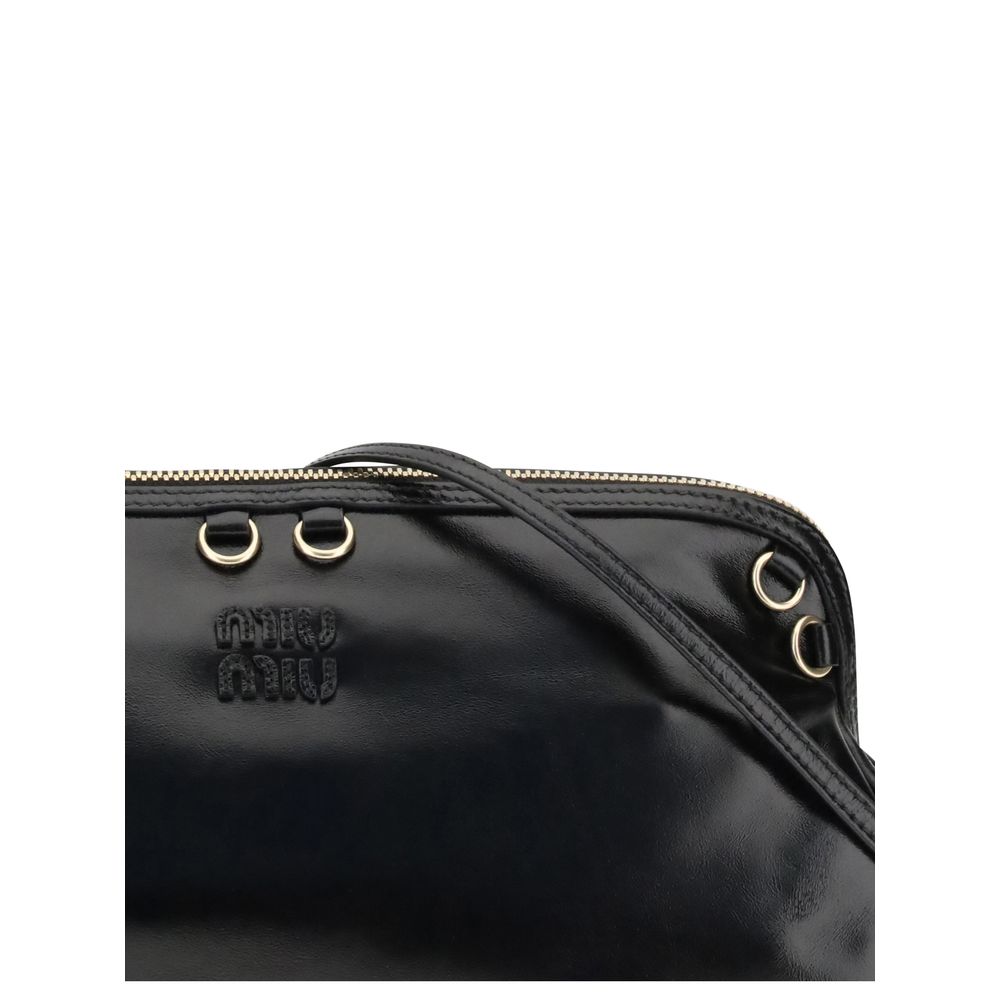 Black Calf Leather Bos Taurus Shoulder Bag Bags Miu Miu