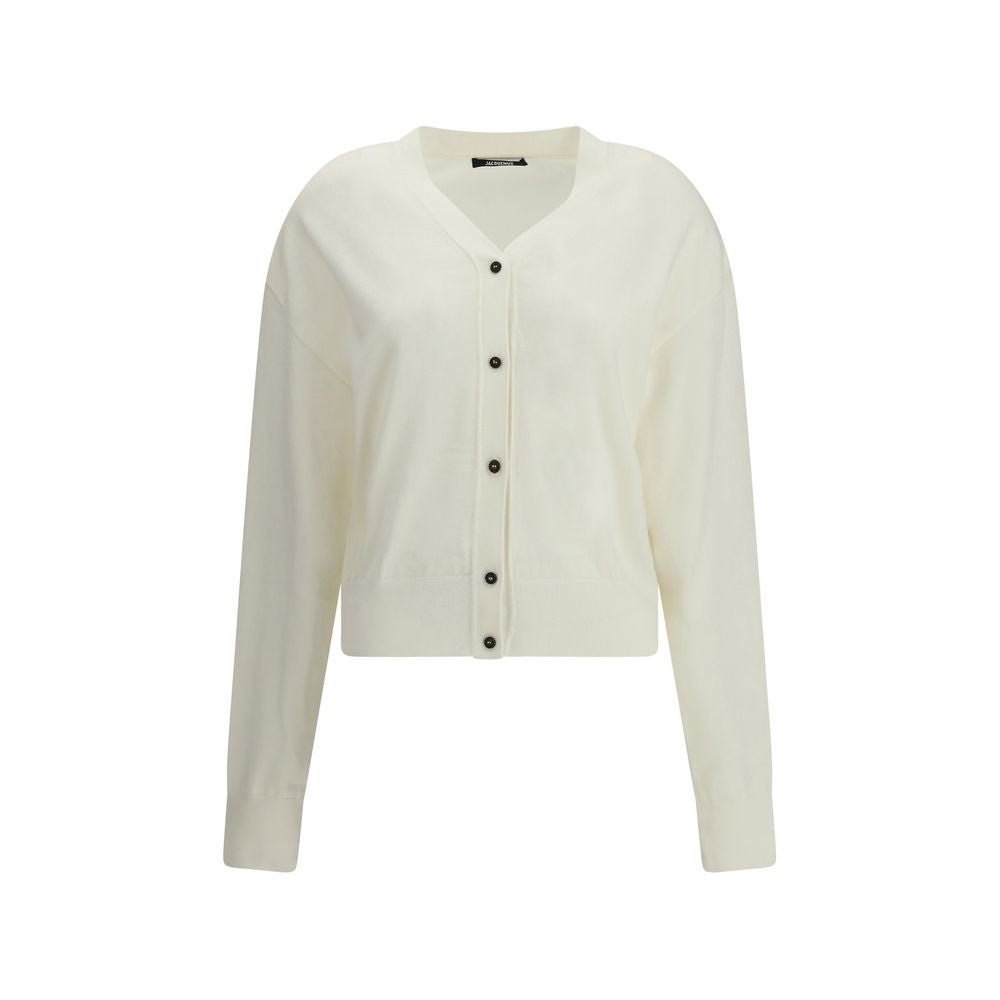 White Merino Wool Cardigan Knitwear Jacquemus
