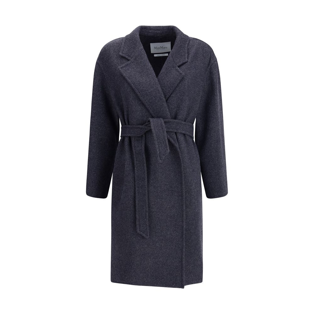 Blue Fleece Wool Coat Coats Max Mara