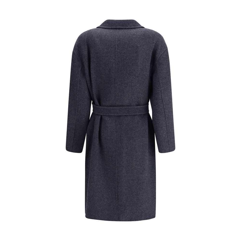 Blue Fleece Wool Coat Coats Max Mara