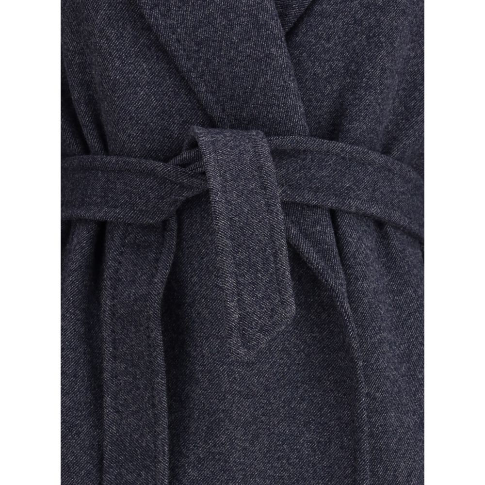 Blue Fleece Wool Coat Coats Max Mara