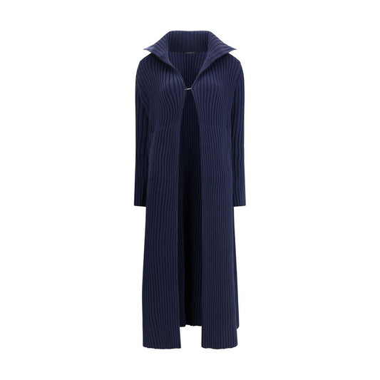 Blue Polyester Full-Length Jacket Coats Balenciaga