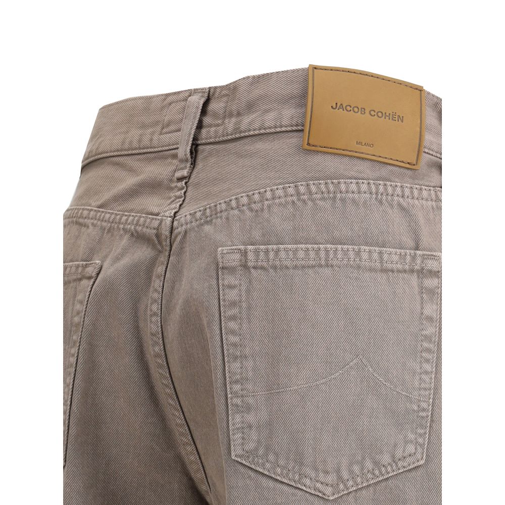 Brown Cotton Relaxed Fit Jeans Pants Jacob Cohen