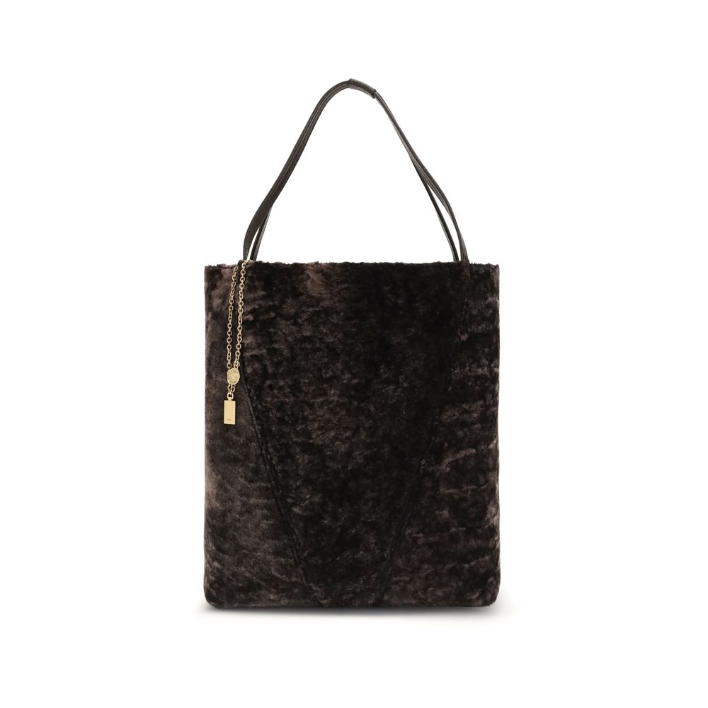 Brown Fur Shoulder Bag Bags Chloé