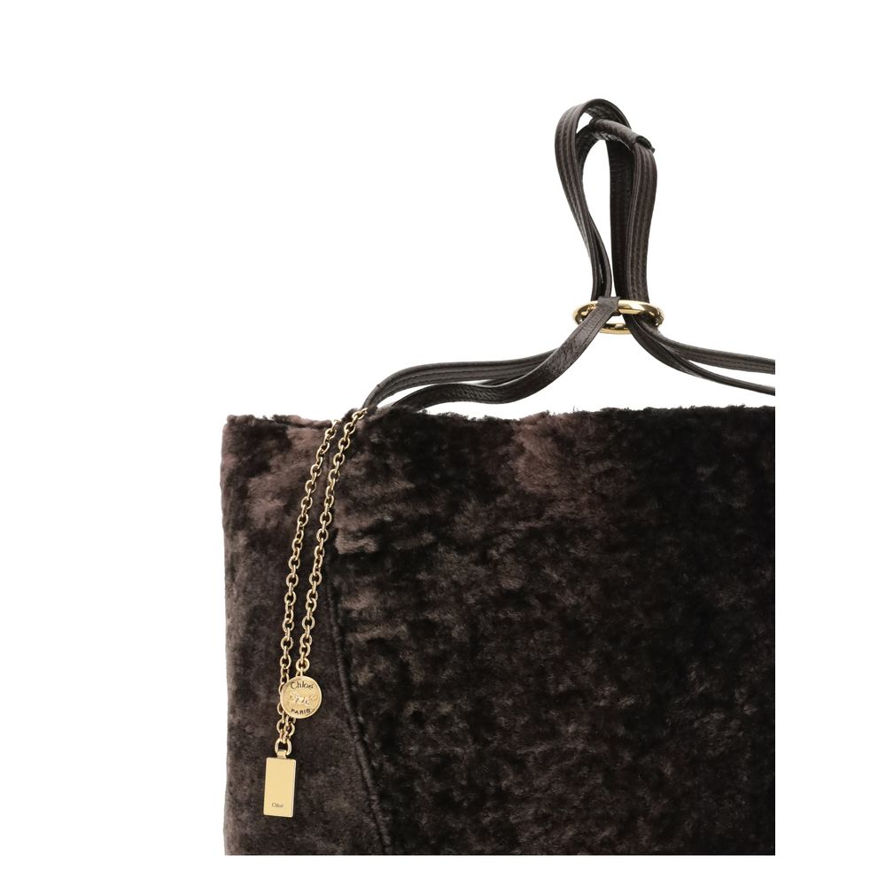 Brown Fur Shoulder Bag Bags Chloé