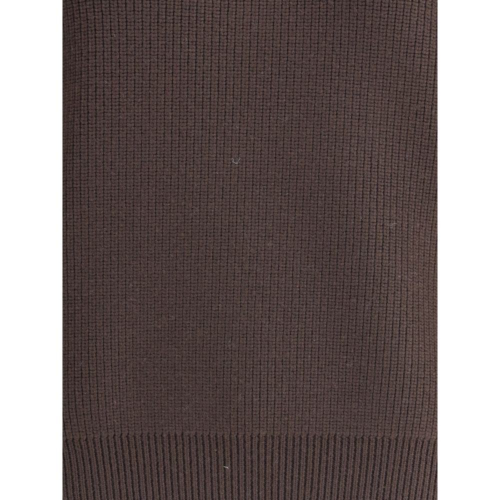 Brown Lamb Leather Sweatshirt Knitwear Saint Laurent