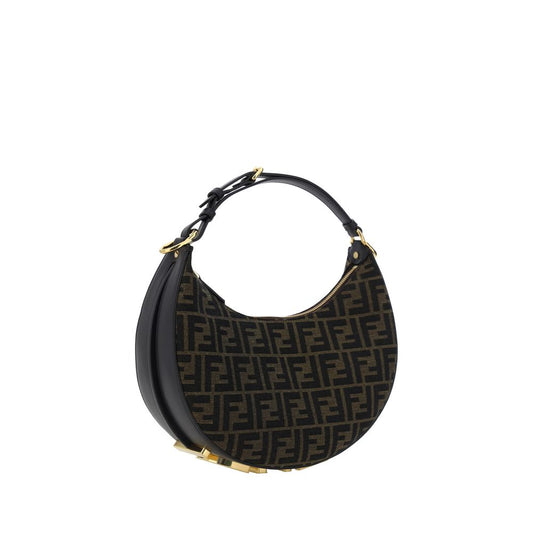 Brown Fabric Shoulder Bag Bags Fendi