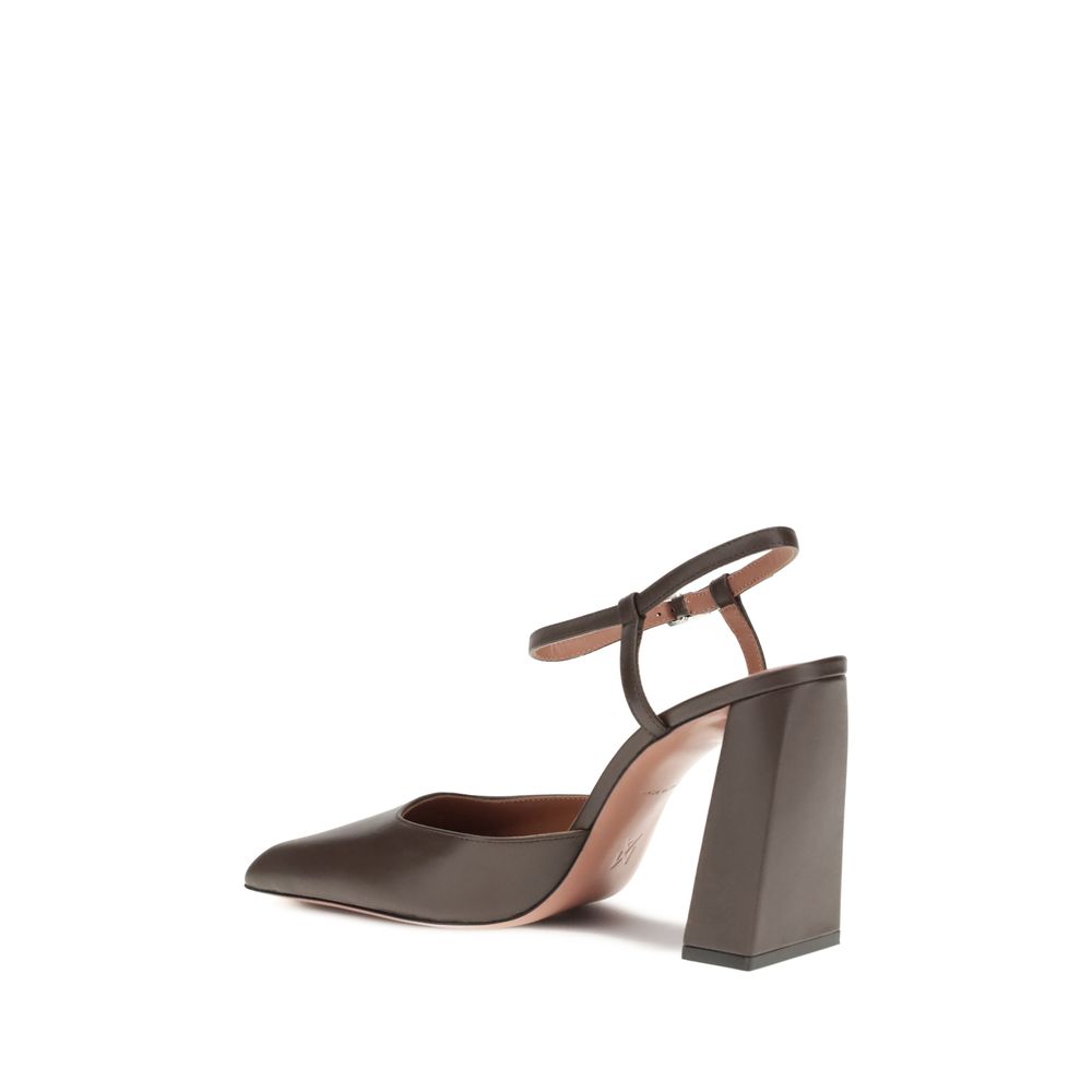 Gray Calf Leather Bos Taurus High Heel Pumps Shoes Amina Muaddi