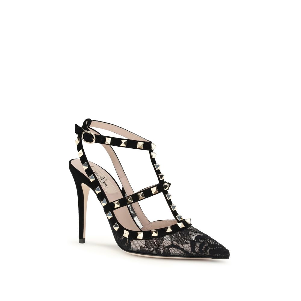 Black Fabric High Heel Pumps Shoes Valentino Garavani