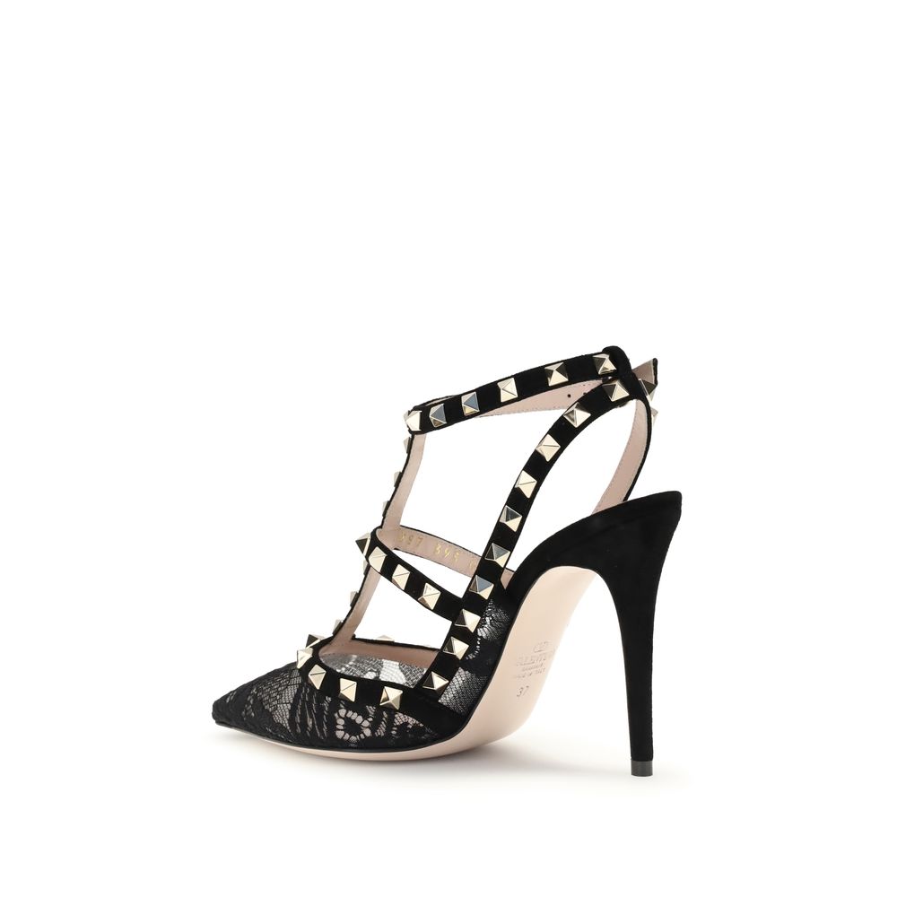 Black Fabric High Heel Pumps Shoes Valentino Garavani