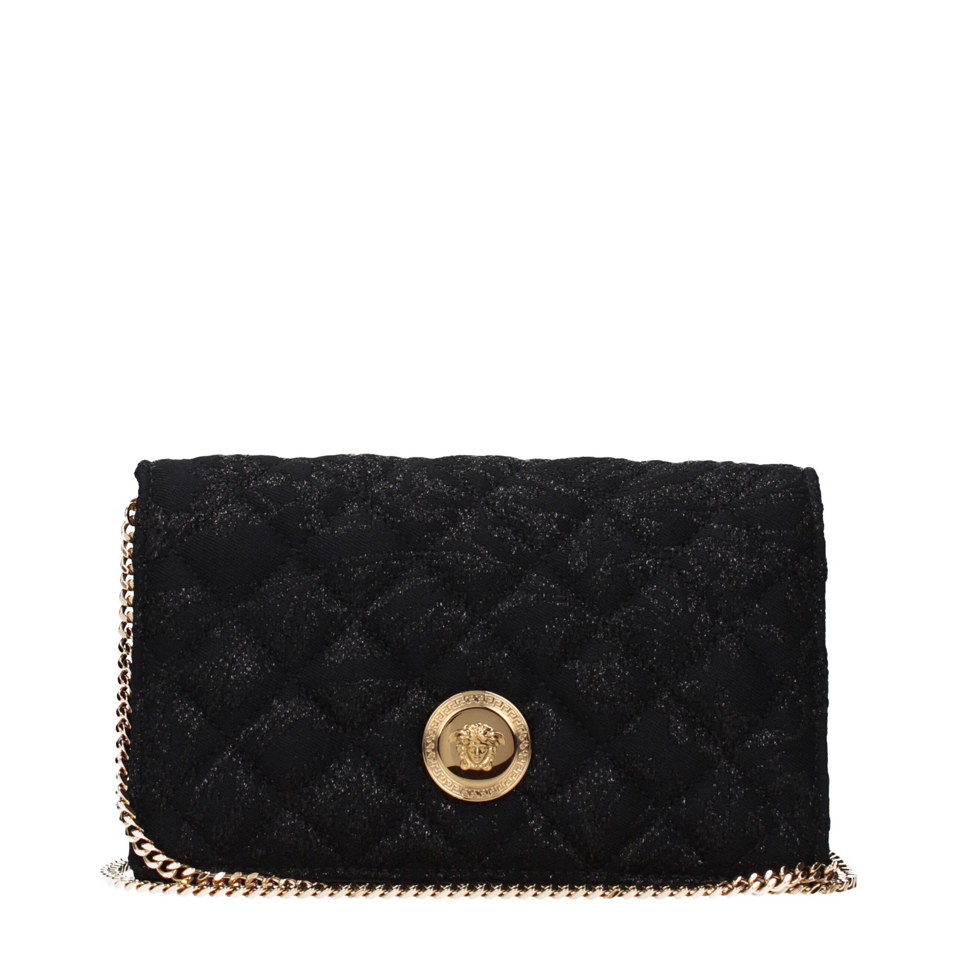 Black Fabric Clutch Bag Versace