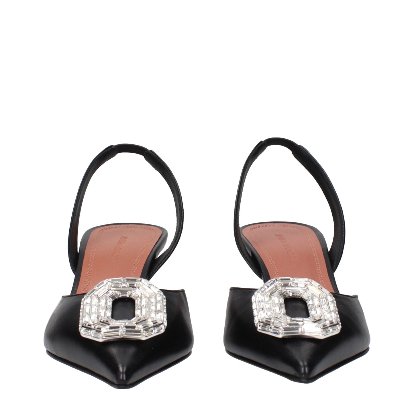 Black Leather High Heel Pumps