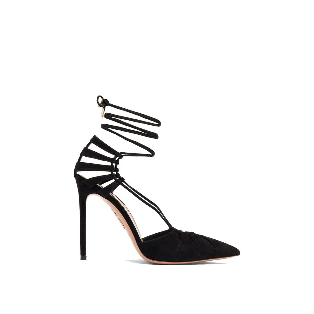 Black Calfskin Lace-Up Shoes Aquazzura
